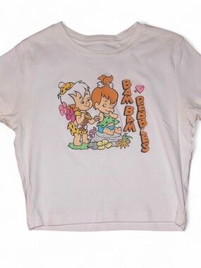 Princess Polly White Graphic Crop Tee with Orange and Green Print